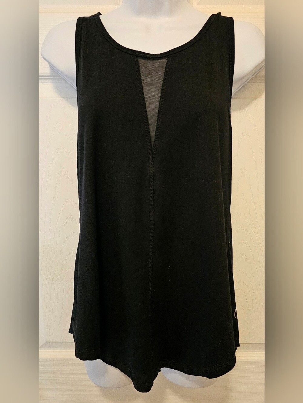 Zyia Active Black Effortless Tank Top Long Size XXL Mesh Detail